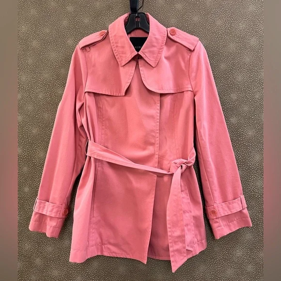 Talbots Jackets Coats Talbots Pink Belted Trench Jacket Coat